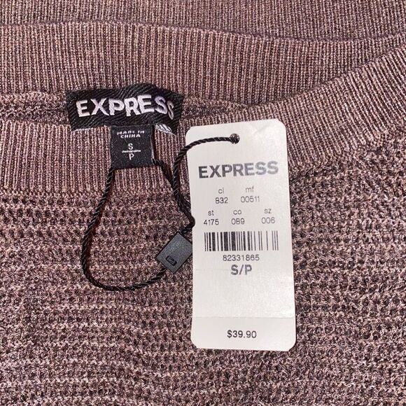 ✨ HP✨Express Mesh Dolman Open Stitch Knit Brown Sweater✨ - Picture 5 of 6